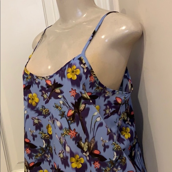 TOPSHOP BLUE FLORAL TOP SIZE 6 - Picture 3 of 7